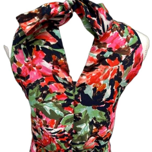 Sam Edleman High Neck Tiered Watercolor Floral Dress NWT - Picture 8 of 14